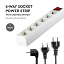 V-TAC Adaptadores y Tomas - 6 Vías - Interruptor Extensión Toma - IP20 - Blanco - 1.5m Cable-extra-4.webp