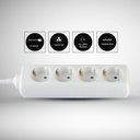 Adaptadores y tomas V-TAC - 4 vías - Alargadera - IP20 - Blanco - Cable de 1,5 m-extra-3.webp