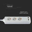 Adaptadores y tomas V-TAC - 3 vías - Toma de extensión USB - IP20 - Blanco - Cable de 5 m-extra-7.webp