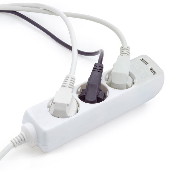 Adaptadores y tomas V-TAC - 3 vías - Toma de extensión USB - IP20 - Blanco - Cable de 1,5 m-extra-2.webp