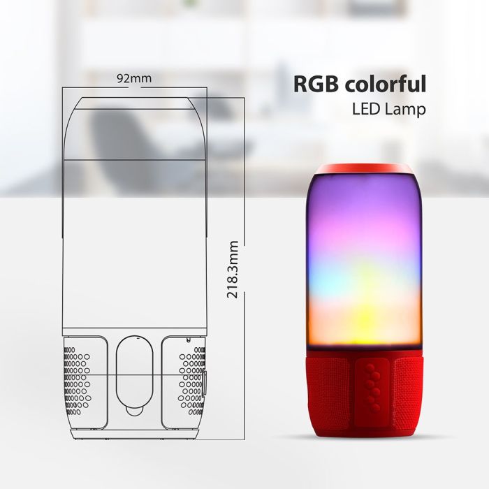 Altavoz Bluetooth V-TAC - IP20 - Rojo - 6W - RGB-extra-4.webp