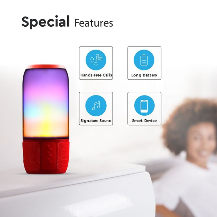 Altavoz Bluetooth V-TAC - IP20 - Rojo - 6W - RGB-extra-5.webp