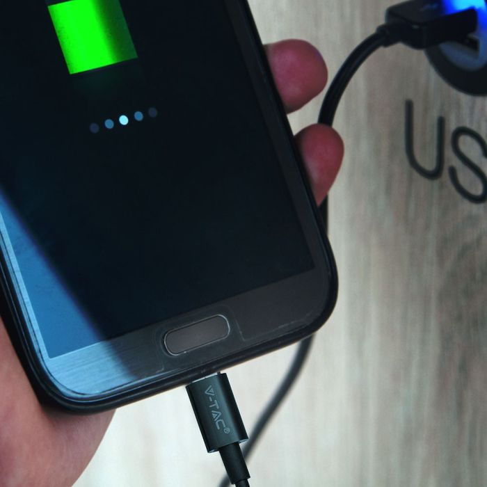 Cable USB V-TAC - Silver Series - Negro-extra-1.webp