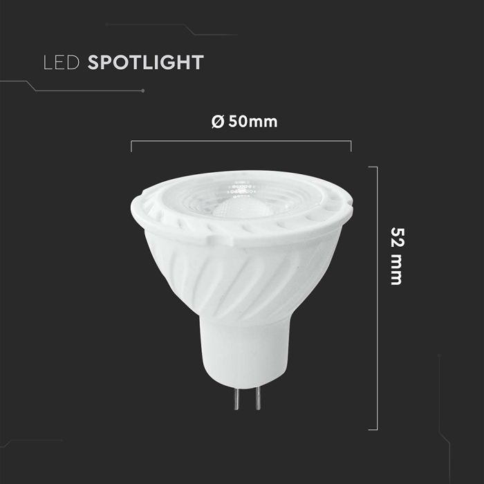 V-TAC LED Dicroica - MR16 - Lente 38° - IP20 - Blanco - 6W - 445 Lumens - 3000K-extra-2.webp