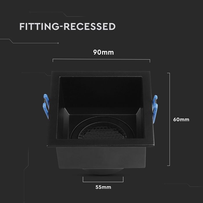 Foco LED V-TAC - Empotrable - GU10 - IP20 - Negro-extra-3.webp