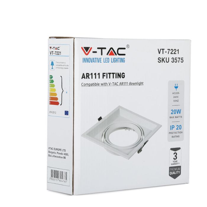 V-TAC LED Aro - Accesorios AR111 - IP20 - Blanco-extra-10.webp