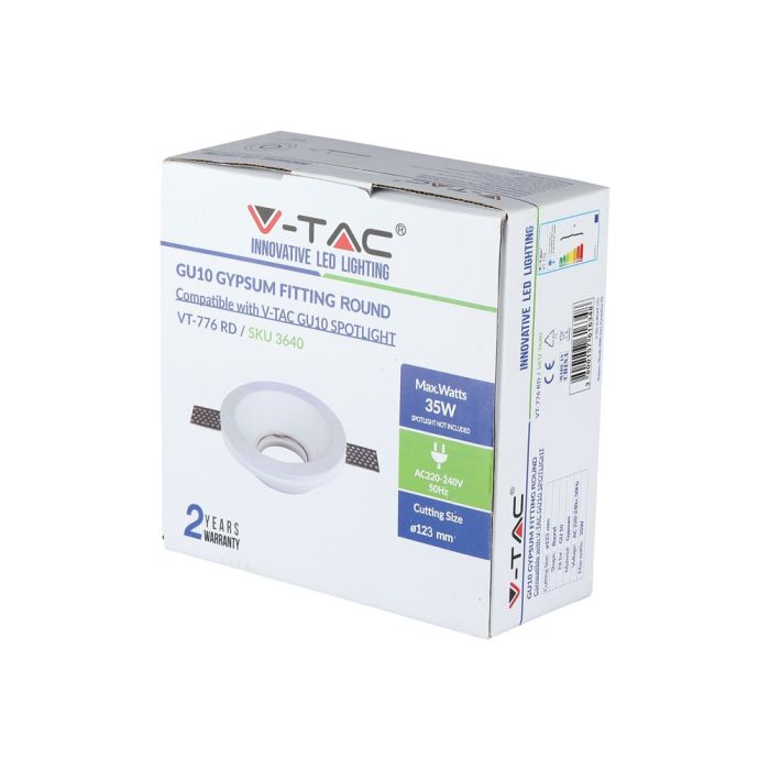 V-TAC LED Aro redondo - Empotrable - GU10 - IP20 - Blanco-extra-8.webp