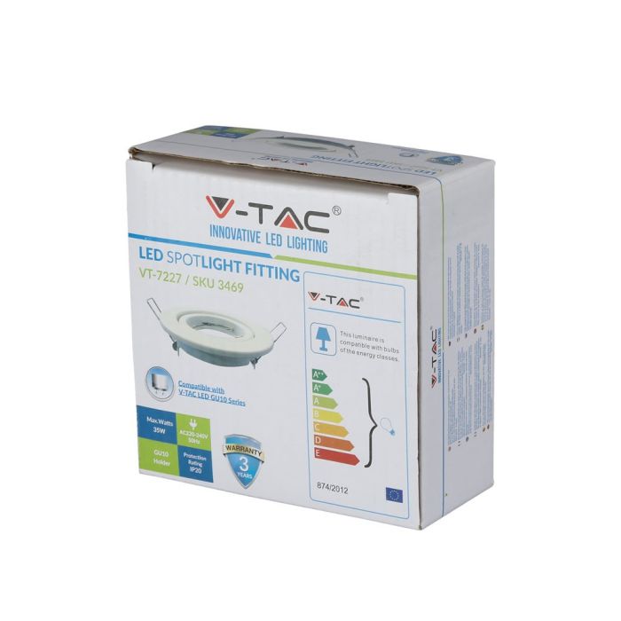 V-TAC LED Aro redondo - Empotrable - GU10 - IP20 - Blanco-extra-9.webp