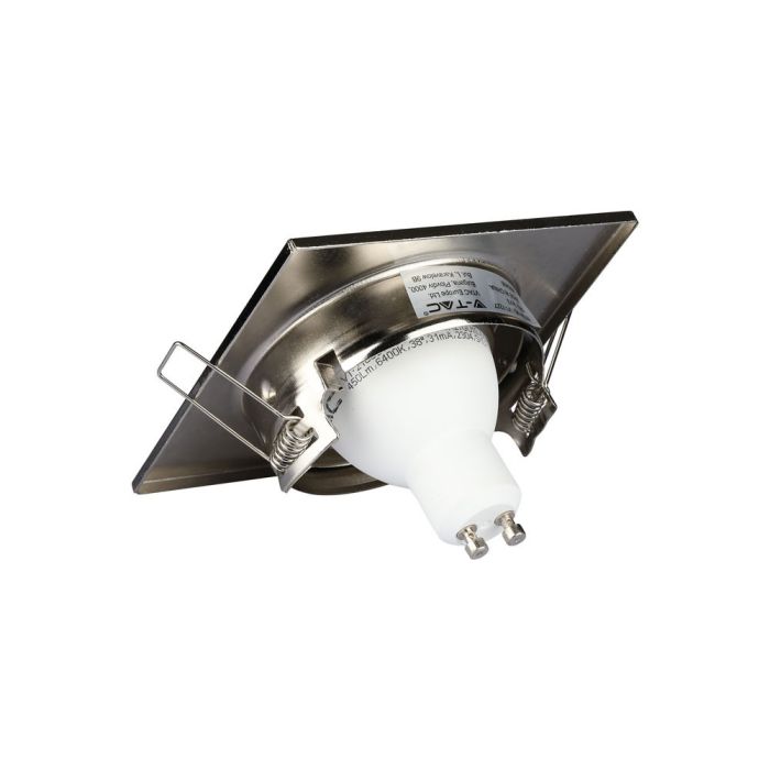 V-TAC LED Aro cuadrado - Empotrable - GU10 - IP20 - Níquel satinado-extra-8.webp