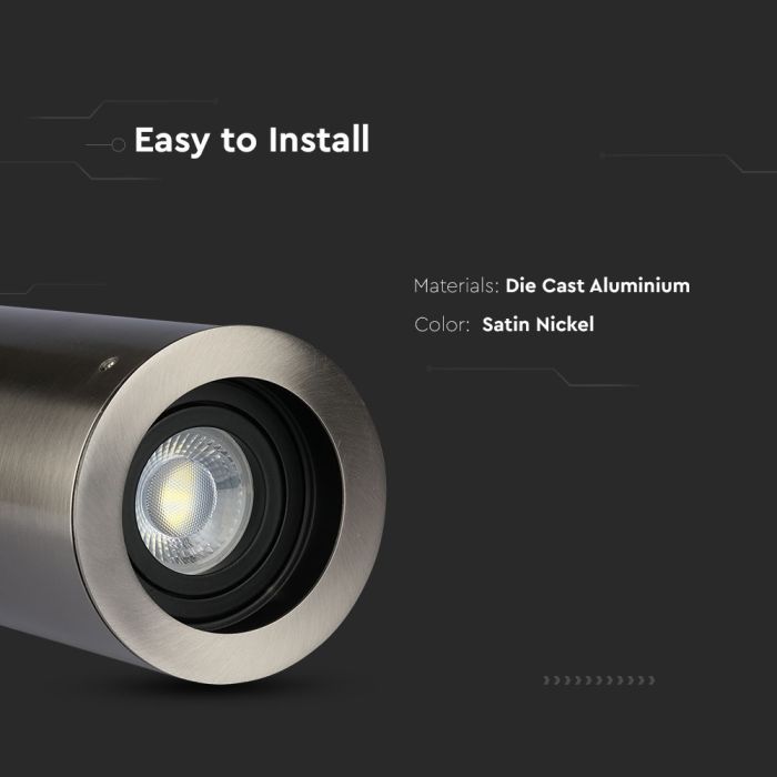 V-TAC LED Aro redondo - Accesorios de superficie - GU10 - IP20 - Níquel satinado-extra-3.webp