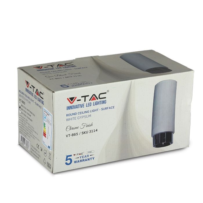 V-TAC LED Aro de yeso - Accesorios de Superficie - GU10 - IP20 - Blanco + Cromo-extra-10.webp