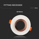 V-TAC LED Aro de yeso redondo - Empotrable - GU10 - IP20 - Blanco + Oro rosa mate-extra-2.webp