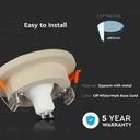 V-TAC LED Aro de yeso / hormigón redondo - Empotrable - GU10 - IP20 - Off White + Matt Rose Gold-extra-4.webp