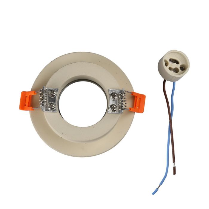 V-TAC LED Aro de yeso / hormigón redondo - Empotrable - GU10 - IP20 - Off White + Chrome-extra-7.webp