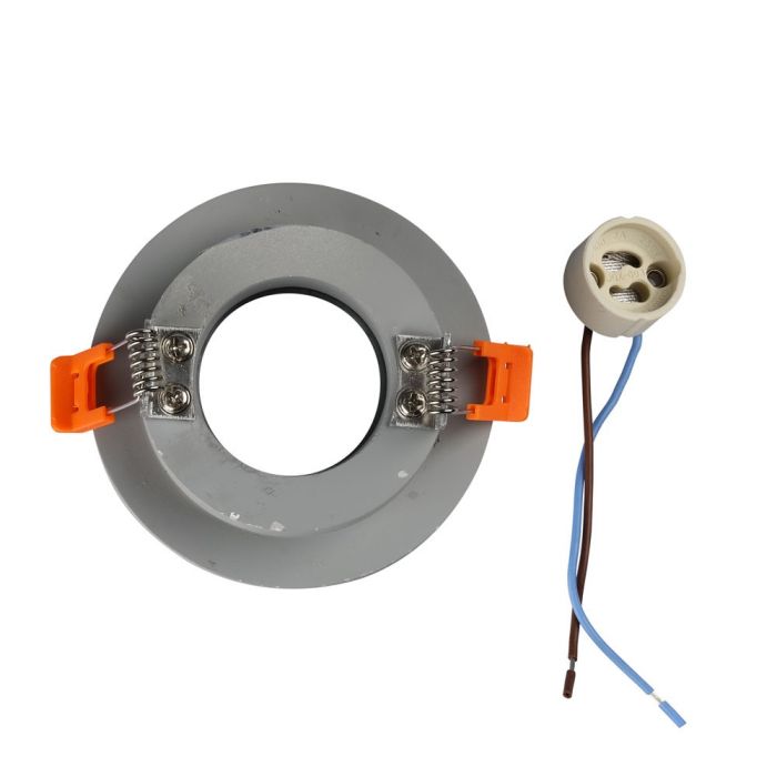 V-TAC LED Aro de yeso / hormigón redondo - Empotrable - GU10 - IP20 - Gris + Cromo-extra-7.webp