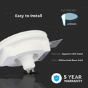 V-TAC LED  Aro de yeso redondo - Empotrable - GU10 - IP20 - Blanco + Oro rosa mate-extra-4.webp