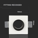 V-TAC Aro de yeso cuadrado LED - Empotrable - GU10 - IP20 - Blanco + Negro-extra-2.webp