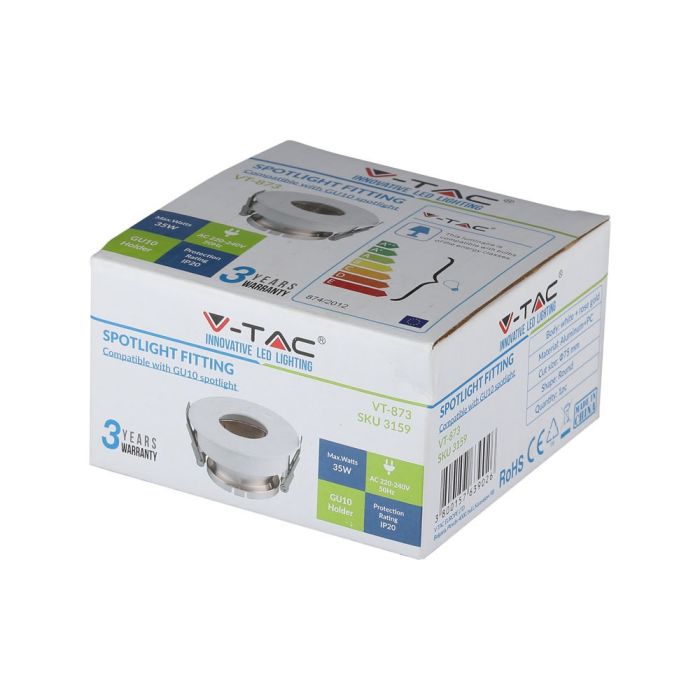 V-TAC LED Aro redondo - Empotrable - GU10 - IP20 - Blanco + Oro Rosa-extra-9.webp