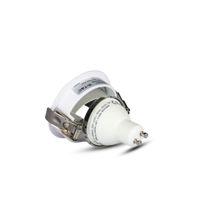 V-TAC LED Aro redondo - Empotrable - GU10 - IP20 - Blanco + Cromo-extra-7.webp
