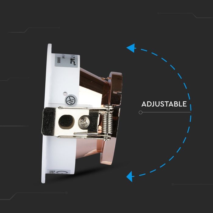 V-TAC LED Aro redondo - Empotrable - GU10 - IP20 - Blanco + Oro Rosa-extra-5.webp