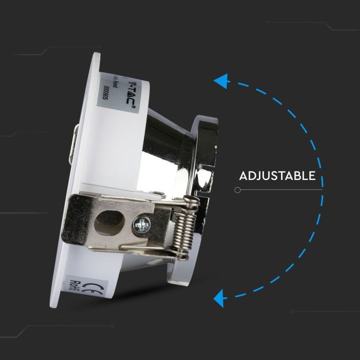 V-TAC LED Aro redondo - Empotrable - GU10 - IP20 - Blanco + Cromo-extra-5.webp