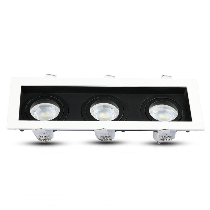 V-TAC LED Aro cuadrado x3 - Empotrable - GU10 - IP20 - Blanco + Negro-extra-5.webp