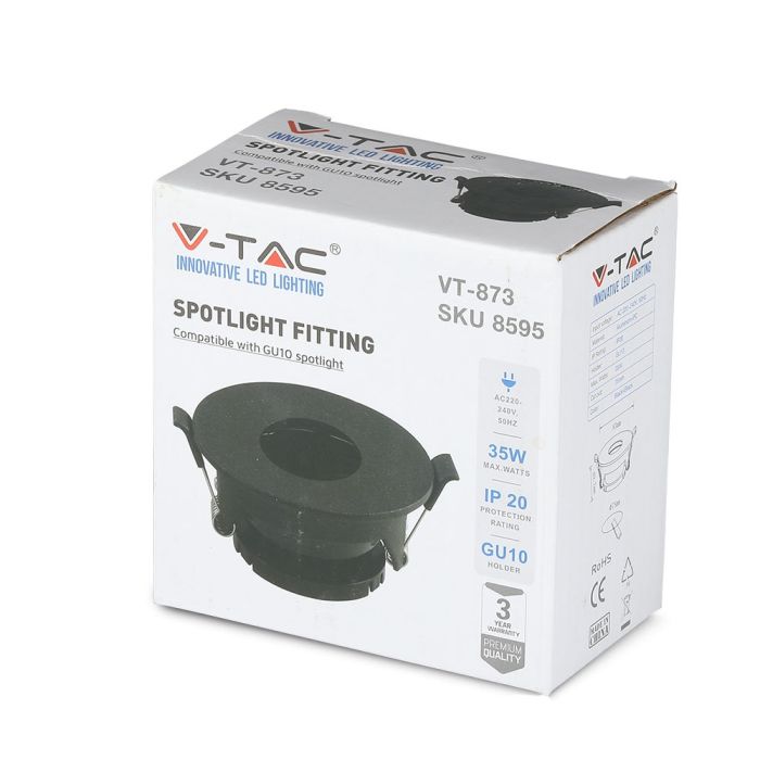 V-TAC LED Aro redondo - Empotrable - GU10 - IP20 - Negro + Negro-extra-10.webp