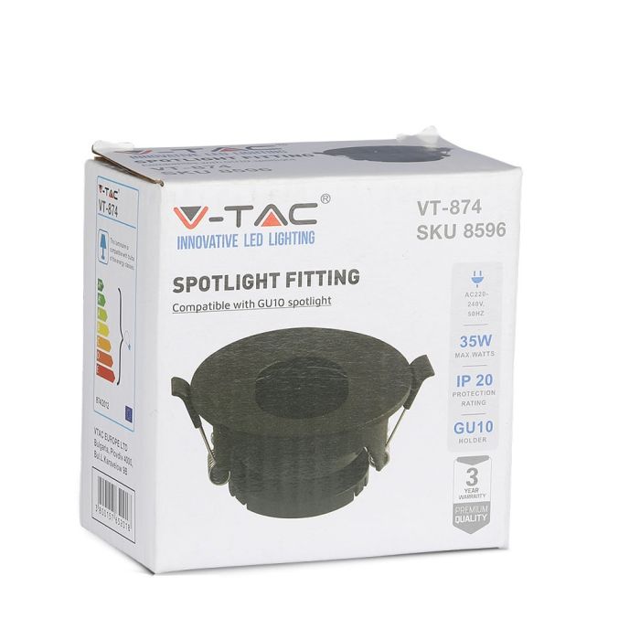 V-TAC LED Aro redondo - Empotrable - GU10 - IP20 - Negro + Negro-extra-11.webp