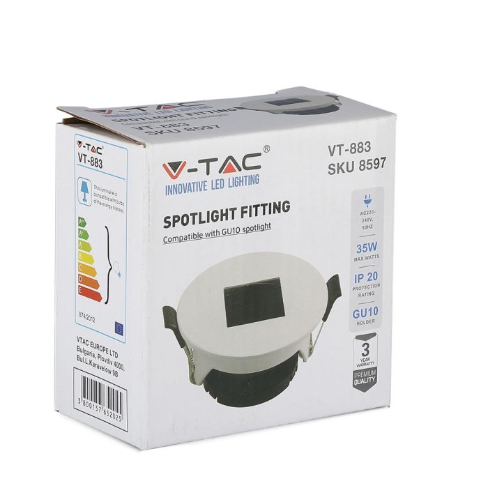 V-TAC LED Aro redondo - Empotrable - GU10 - IP20 - Blanco + Negro-extra-11.webp