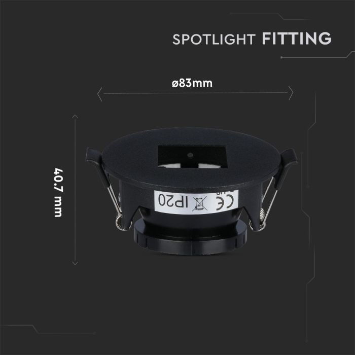 V-TAC Aro  cuadrado LED - Empotrable - GU10 - IP20 - Negro + Negro-extra-2.webp