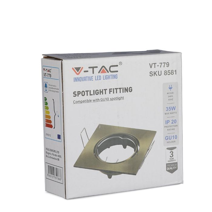 V-TAC Aro cuadrado LED - Empotrable - GU10 - IP20 - Oro-extra-12.webp