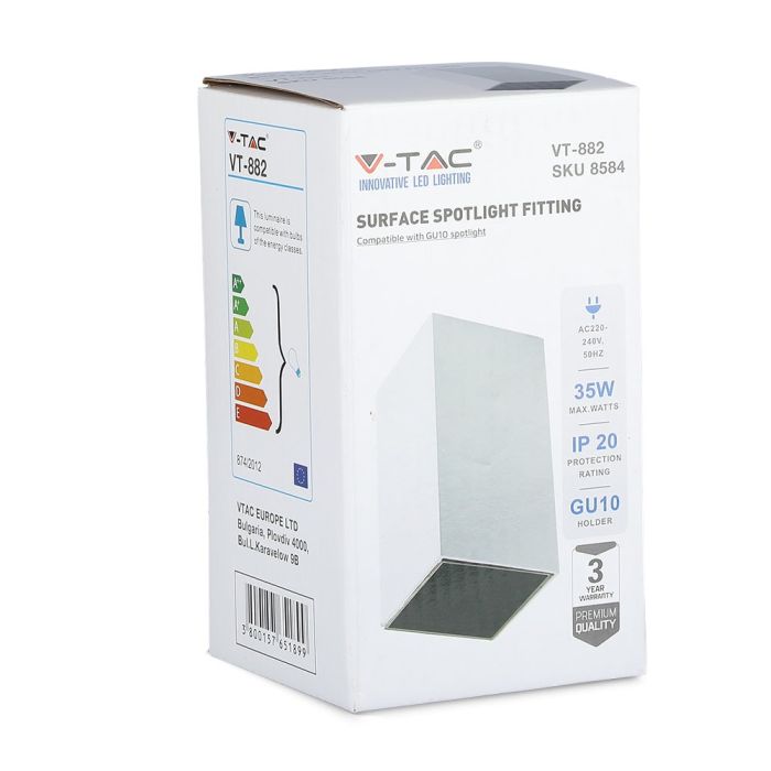 V-TAC Aro cuadrado LED - Accesorios de superficie - GU10 - IP20 - Blanco + Negro-extra-10.webp