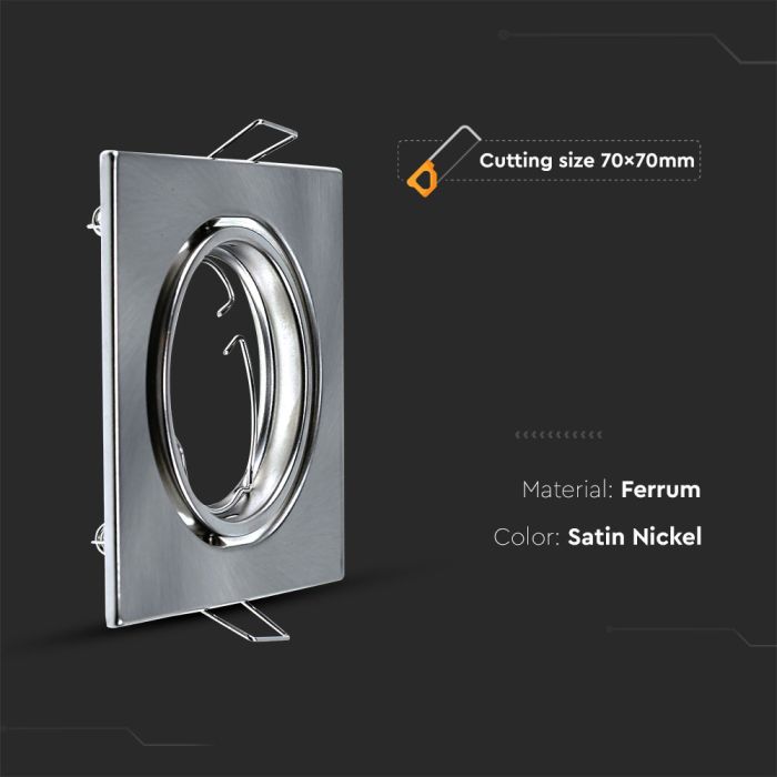 V-TAC Aro cuadrado LED - Empotrable - GU10 - IP20 - Níquel Satinado  - Pack de 2-extra-4.webp