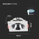 V-TAC Aro cuadrado LED - Empotrable - GU10 - IP20 - Blanco + Cromo-extra-2.webp