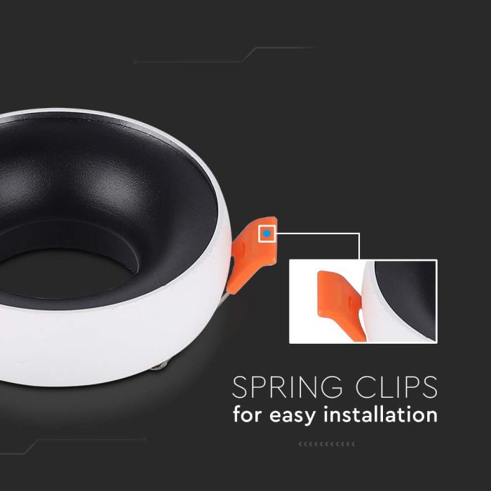 V-TAC LED Aro redondo  - Empotrables - GU10 - IP20 - Blanco + Negro-extra-4.webp