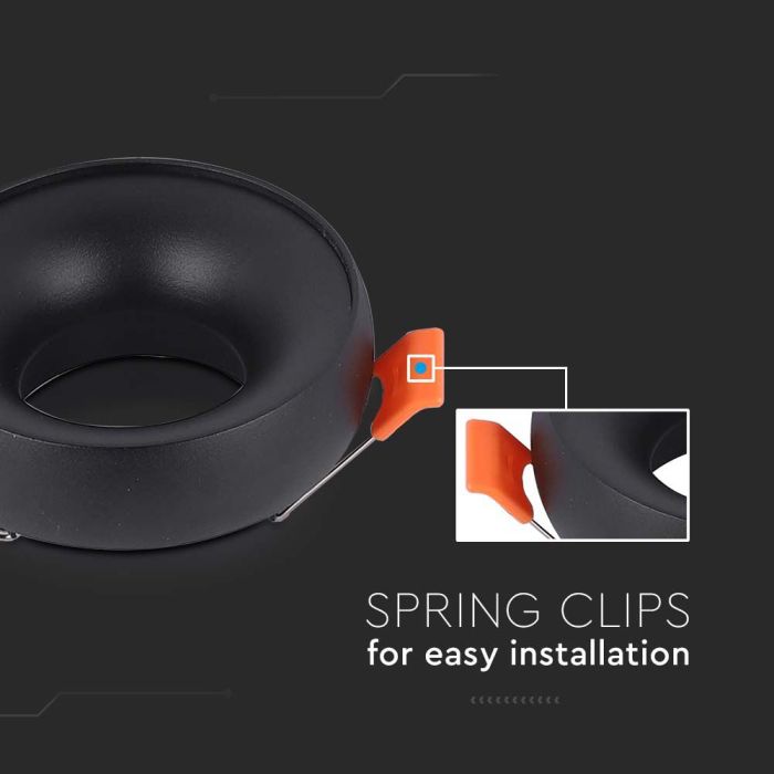 V-TAC LED Aro redondo  - Empotrables - GU10 - IP20 - Negro + Negro-extra-4.webp