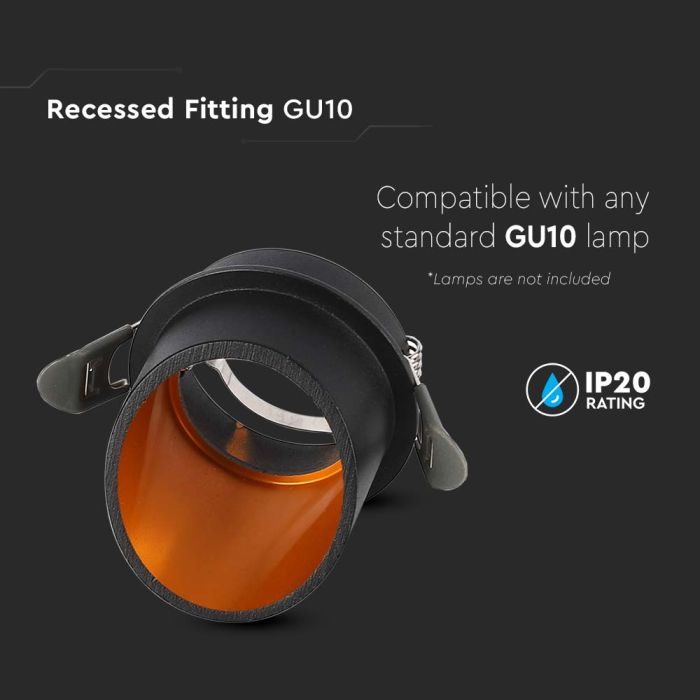 V-TAC LED Aro redondo - Empotrables - GU10 - IP20 - Negro-extra-3.webp