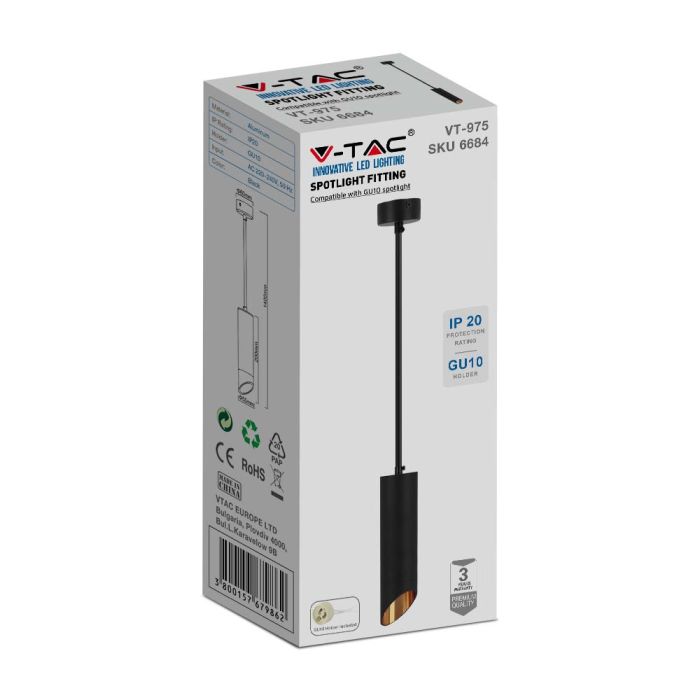 Lámpara Colgante V-TAC - GU10 - IP20 - Negro-extra-6.webp