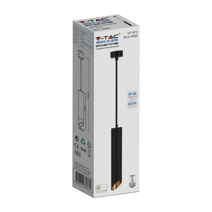 Lámpara Colgante V-TAC - GU10 - IP20 - Negro-extra-5.webp