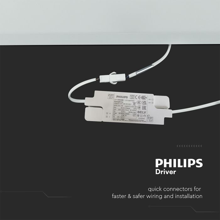 Paneles LED V-TAC - Driver Philips - 60 x 60 - 120lm/w - IP20 - Blanco - 40W- 4800 Lúmenes - 6500K - Pack de 10-extra-8.webp