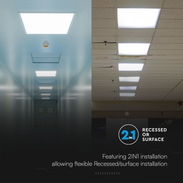 Paneles retroiluminados 2 en 1 V-TAC - 110lm/w - Samsung - IP20 - Blanco - 36W- 3960 Lúmenes - 4000K  - Pack de 6-extra-8.webp