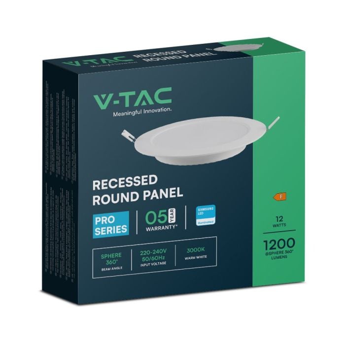 V-TAC LED Mini Panel - Samsung - Retroiluminado Empotrado - IP20 - Blanco - 12W - 1200 Lúmenes - 4000K-extra-6.webp