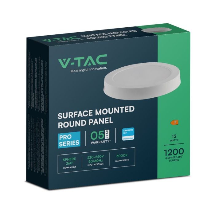 Mini panel LED V-TAC - Samsung - Superficie retroiluminada - IP20 - Blanco - 12W - 1200 Lúmenes - 6500K-extra-6.webp