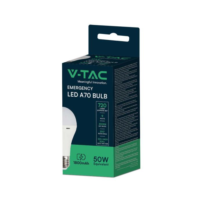 Bombilla LED V-TAC GLS -  Soporte E27 - Emergencia - IP20 - Blanca - 15W - 1200 Lumens - 4000K-extra-6.webp