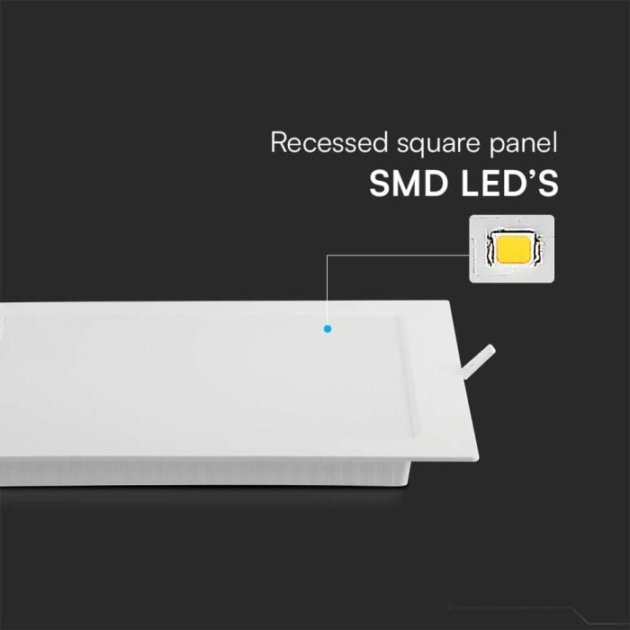V-TAC LED Mini Panel - Superficie Retroiluminada - IP20 - Cuerpo Blanco - 3W - 330 Lumens - 6500K-extra-4.webp