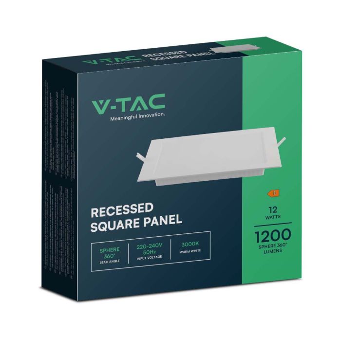 V-TAC LED Mini Panel - Retroiluminado Empotrado - IP20 - Cuerpo Blanco - 12W - 1200 Lumens - 6500K-extra-6.webp