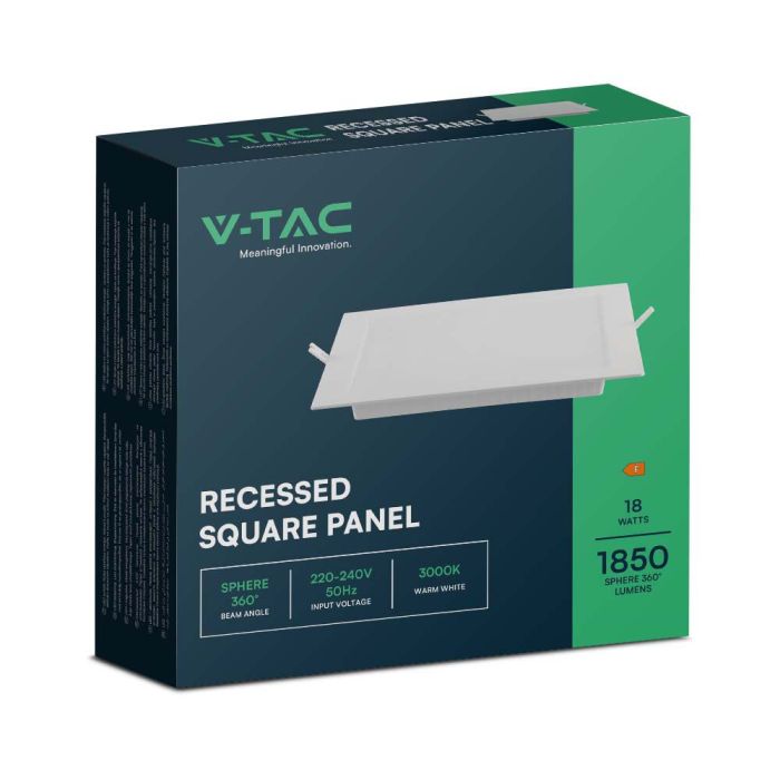 V-TAC LED Mini Panel - Retroiluminado Empotrado - IP20 - Cuerpo Blanco - 18W- 1980 Lúmenes - 6500K-extra-6.webp