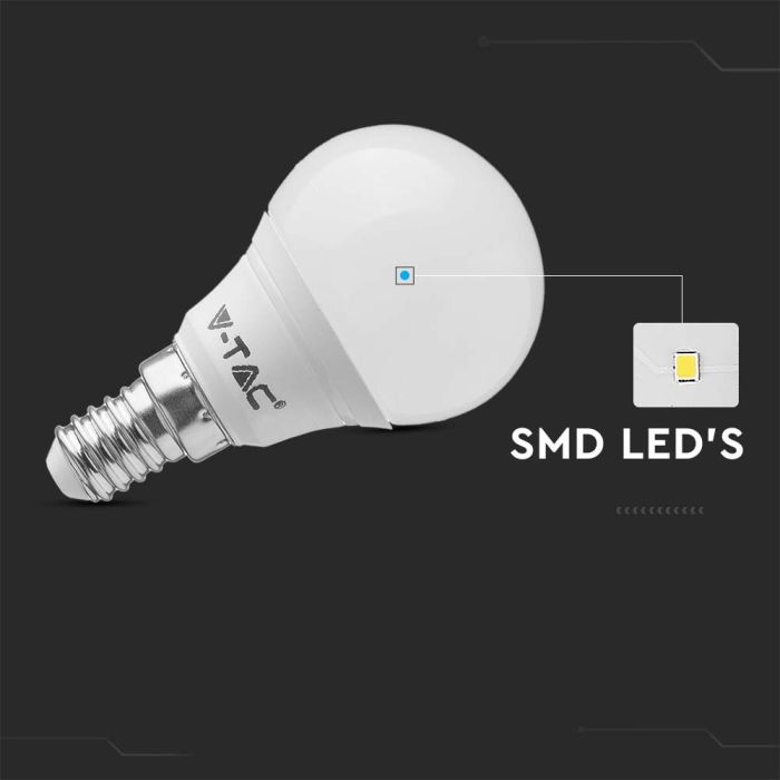 Bombilla LED V-TAC - Samsung - Soporte E14 - IP20 - Blanca - 4.5W- 470 Lumens - 3000K-extra-1.webp