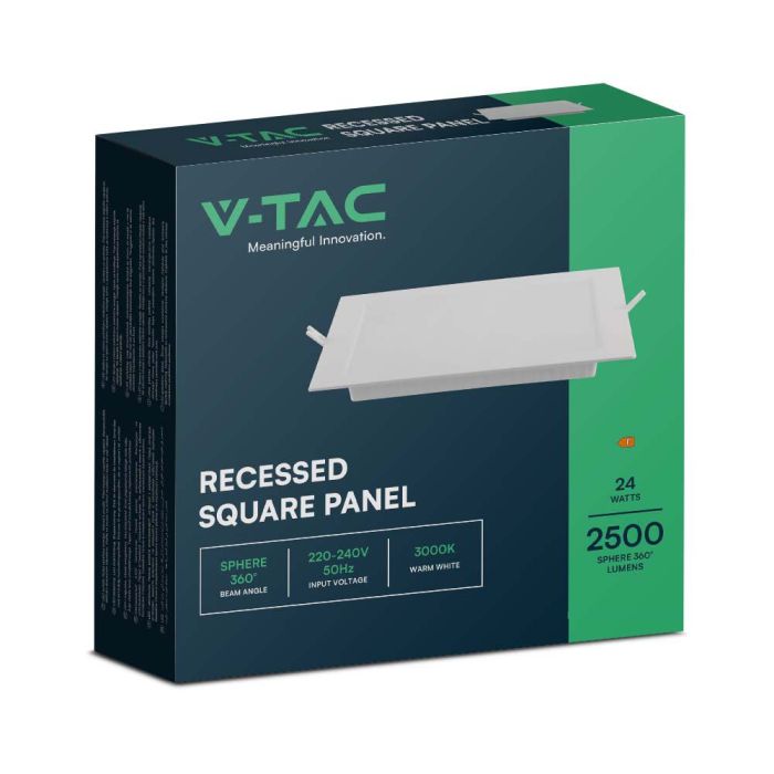 V-TAC LED Mini Panel - Retroiluminado Empotrado - IP20 - Cuerpo Blanco - 24W- 2500 Lumens - 3000K-extra-6.webp