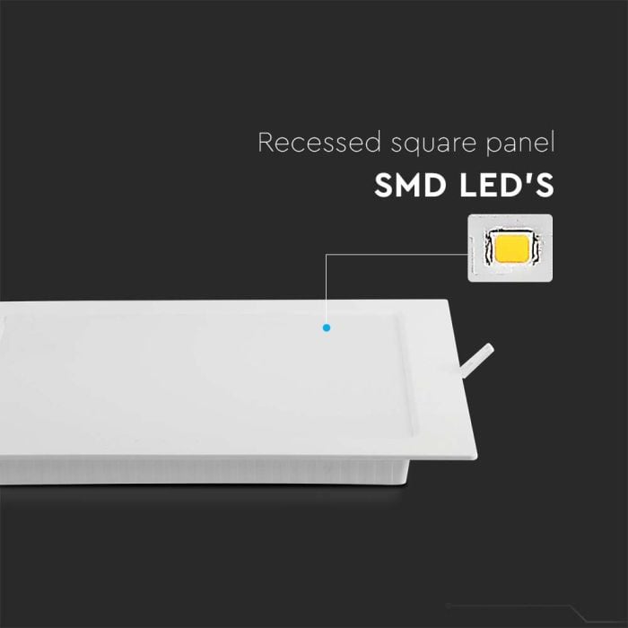 V-TAC LED Mini Panel - Retroiluminado Empotrado - IP20 - Cuerpo Blanco - 24W- 2640 Lúmenes - 4000K-extra-4.webp